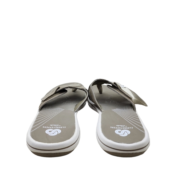 Clarks Women's Taupe Brinkley Bree Flip-Flops Sandals - 8M - Picture 4 of 9